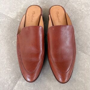 Madewell Cognac Leather Mules - size 10